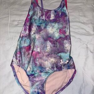 Under Armour Kids Swim One Piece - Purple and Pink